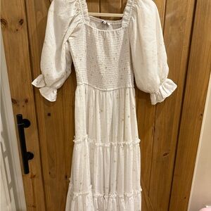White Puff Sleeve Dress ivy city